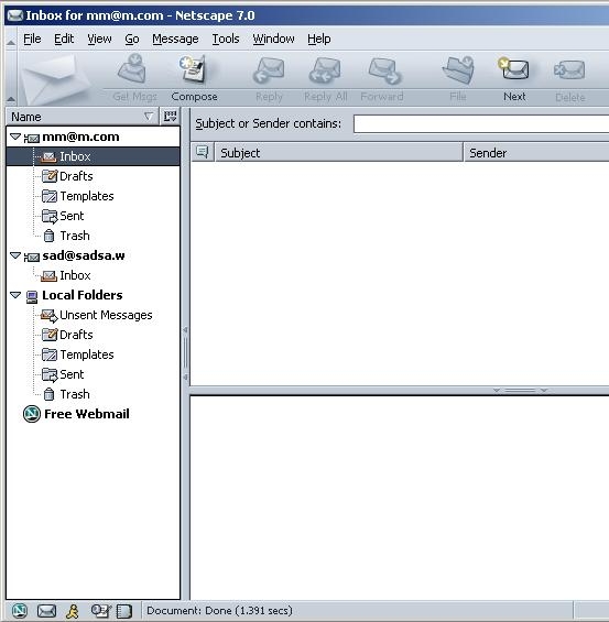 Основное окно программы Netscape Messenger