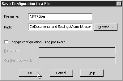 Сохранение конфигурации в файл